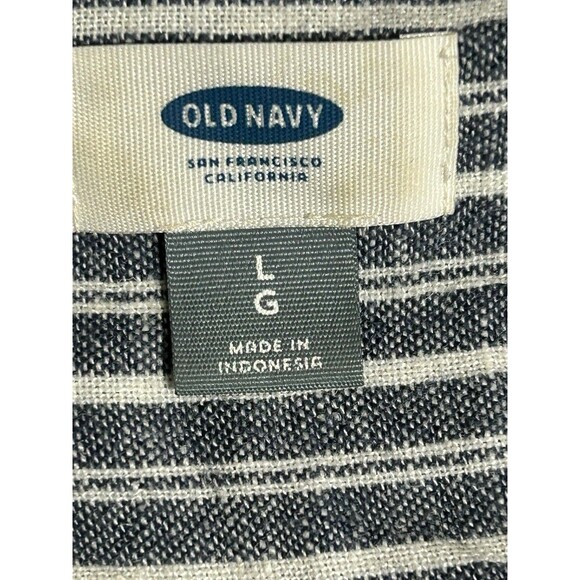 Old Navy Short Sleeve Utility Romper Drawstring Railroad Striped Coastal‎ Casual - Picture 4 of 5